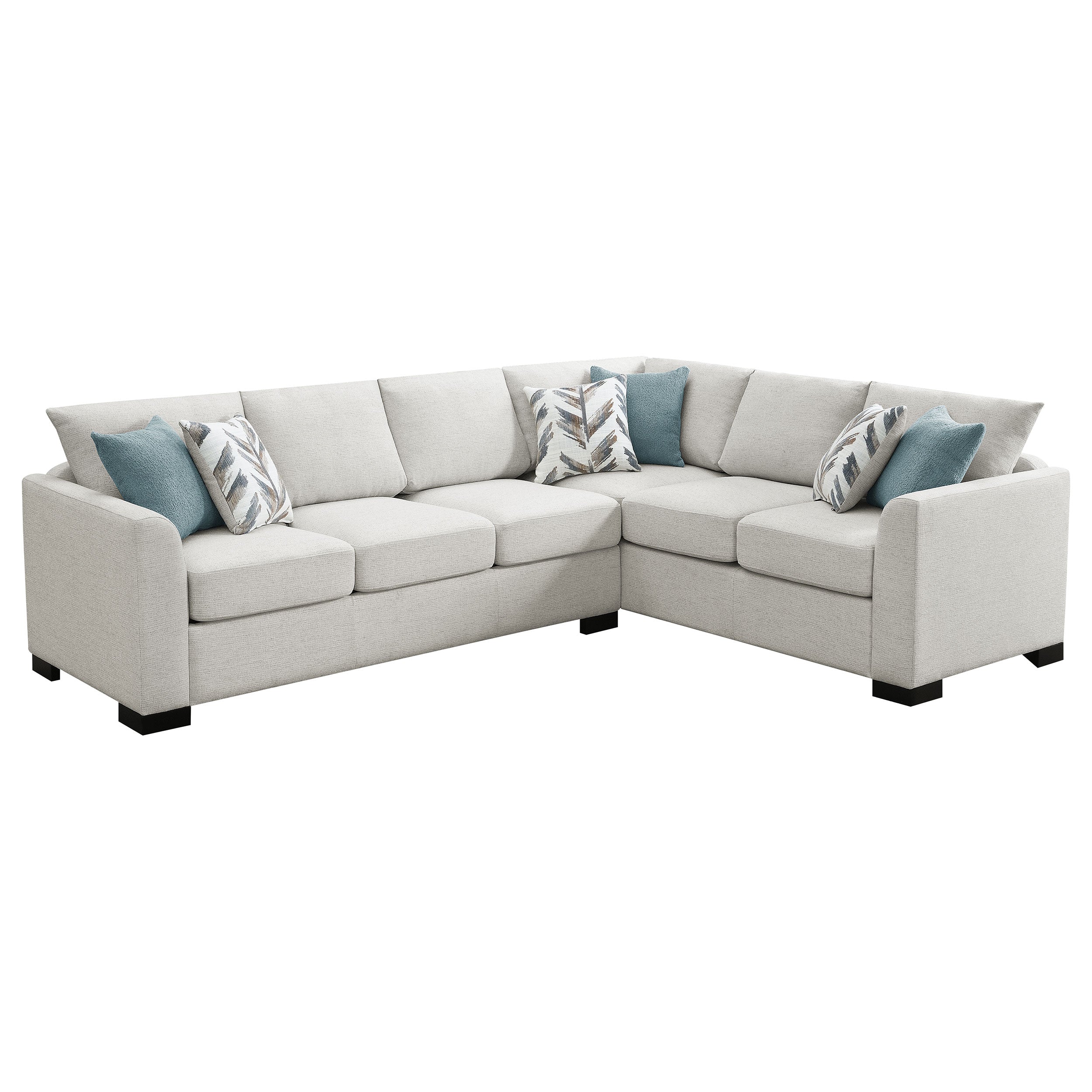 Best Furniture Outlet - Coaster - Ashford Chenille Upholstered Sleeper Sectional Sofa Greige - 500818