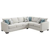 Best Furniture Outlet - Coaster - Ashford Chenille Upholstered Sleeper Sectional Sofa Greige - 500818