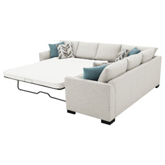 Ashford Chenille Upholstered Sleeper Sectional Sofa Greige