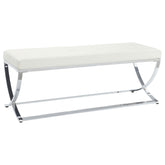 Best Furniture Outlet - Coaster - Walton Leatherette Upholstered Tufted Accent Bench White - 501157