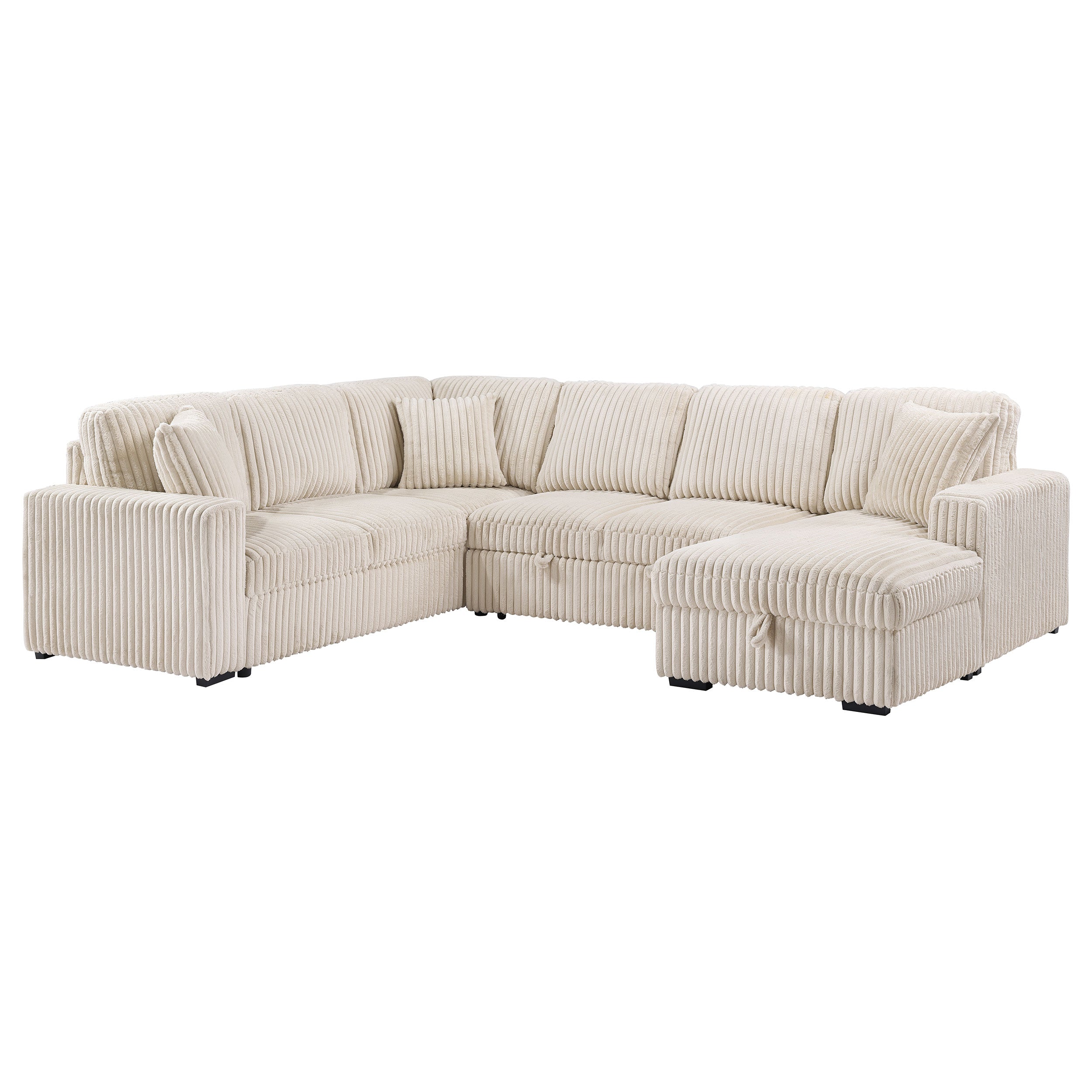 Best Furniture Outlet - Coaster - Devonshire Sleeper Sectional Sofa Storage Chaise Camel - 501205