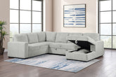 Best Furniture Outlet - Coaster - Devonshire Sleeper Sectional Sofa Storage Chaise Grey - 501208