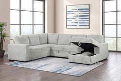 Best Furniture Outlet - Coaster - Devonshire Sleeper Sectional Sofa Storage Chaise Grey - 501208