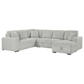 Best Furniture Outlet - Coaster - Devonshire Sleeper Sectional Sofa Storage Chaise Grey - 501208