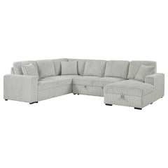 Best Furniture Outlet - Coaster - Devonshire Sleeper Sectional Sofa Storage Chaise Grey - 501208