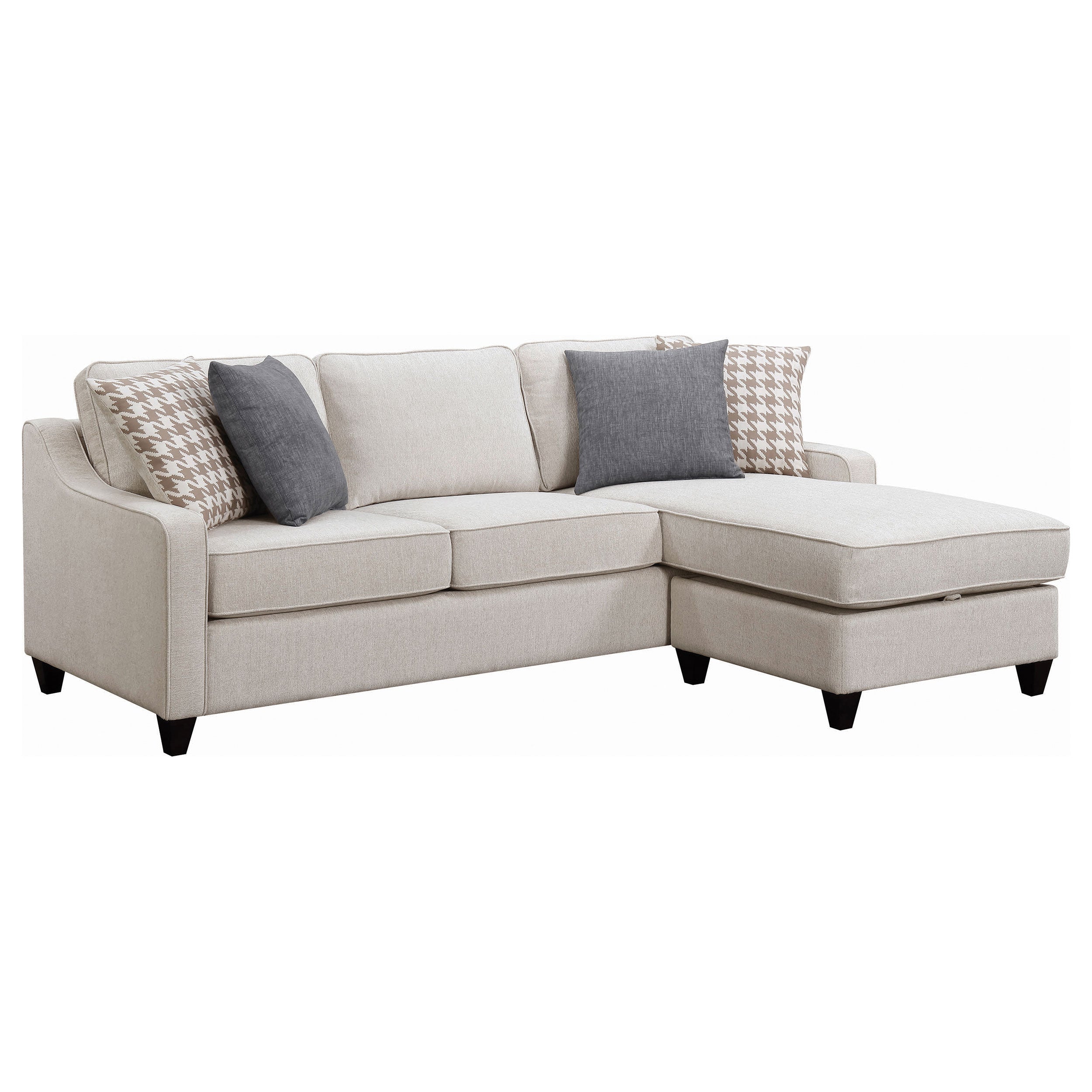 Best Furniture Outlet - Coaster - Mcloughlin Upholstered Sloped Arm Sectional Sofa Platinum - 501840