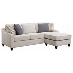 Best Furniture Outlet - Coaster - Mcloughlin Upholstered Sloped Arm Sectional Sofa Platinum - 501840