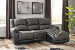 Best Furniture Outlet - Ashley Furniture - Nantahala Sectional - 3-Piece Reclining Sectional with Chaise / Slate - 50301S9