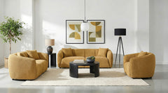 Best Furniture Outlet - Coaster - Aleisha 3-piece Fabric Upholstered Sofa Set Mustard Yellow - 503061-S3