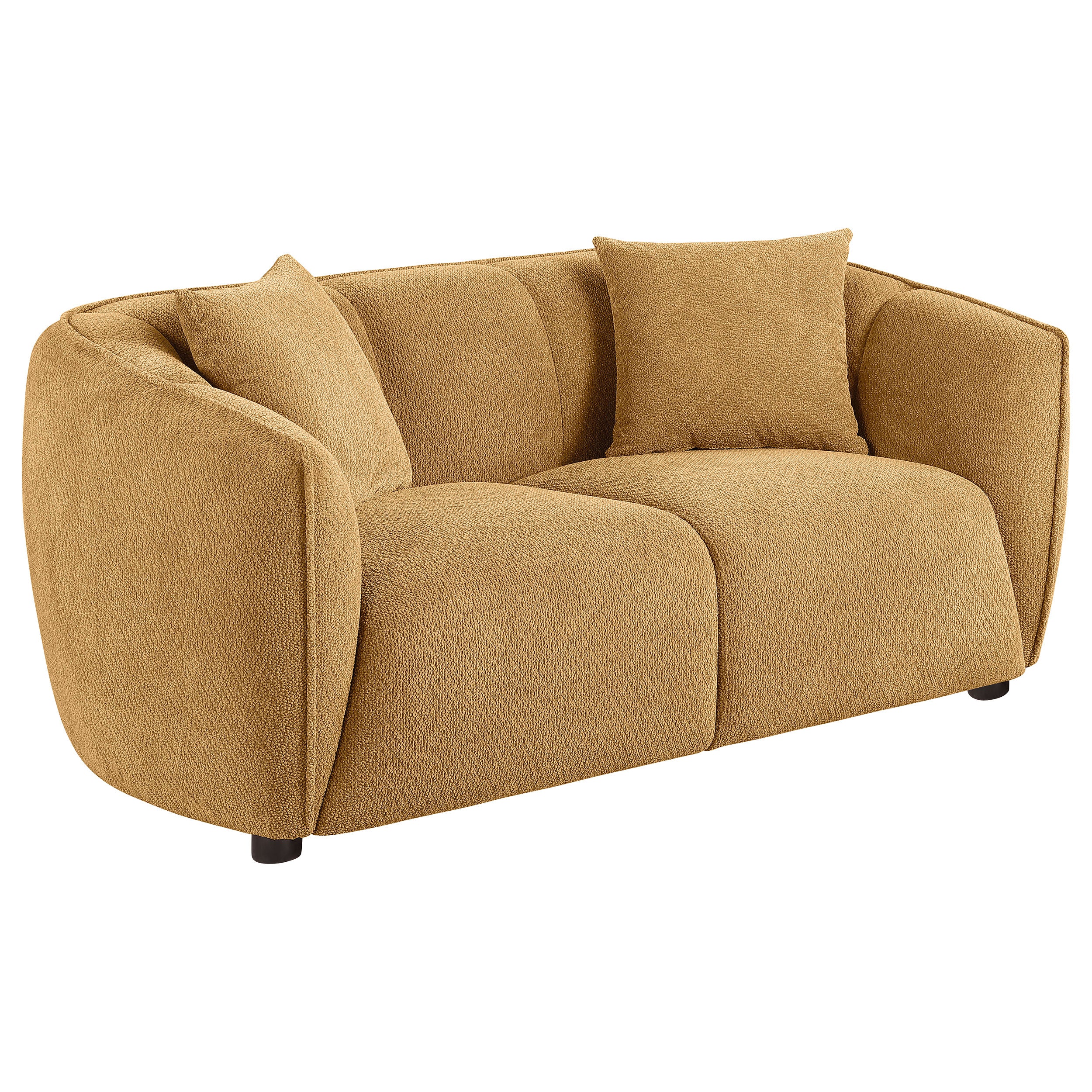 Best Furniture Outlet - Coaster - Aleisha Fabric Upholstered Loveseat Mustard Yellow - 503062