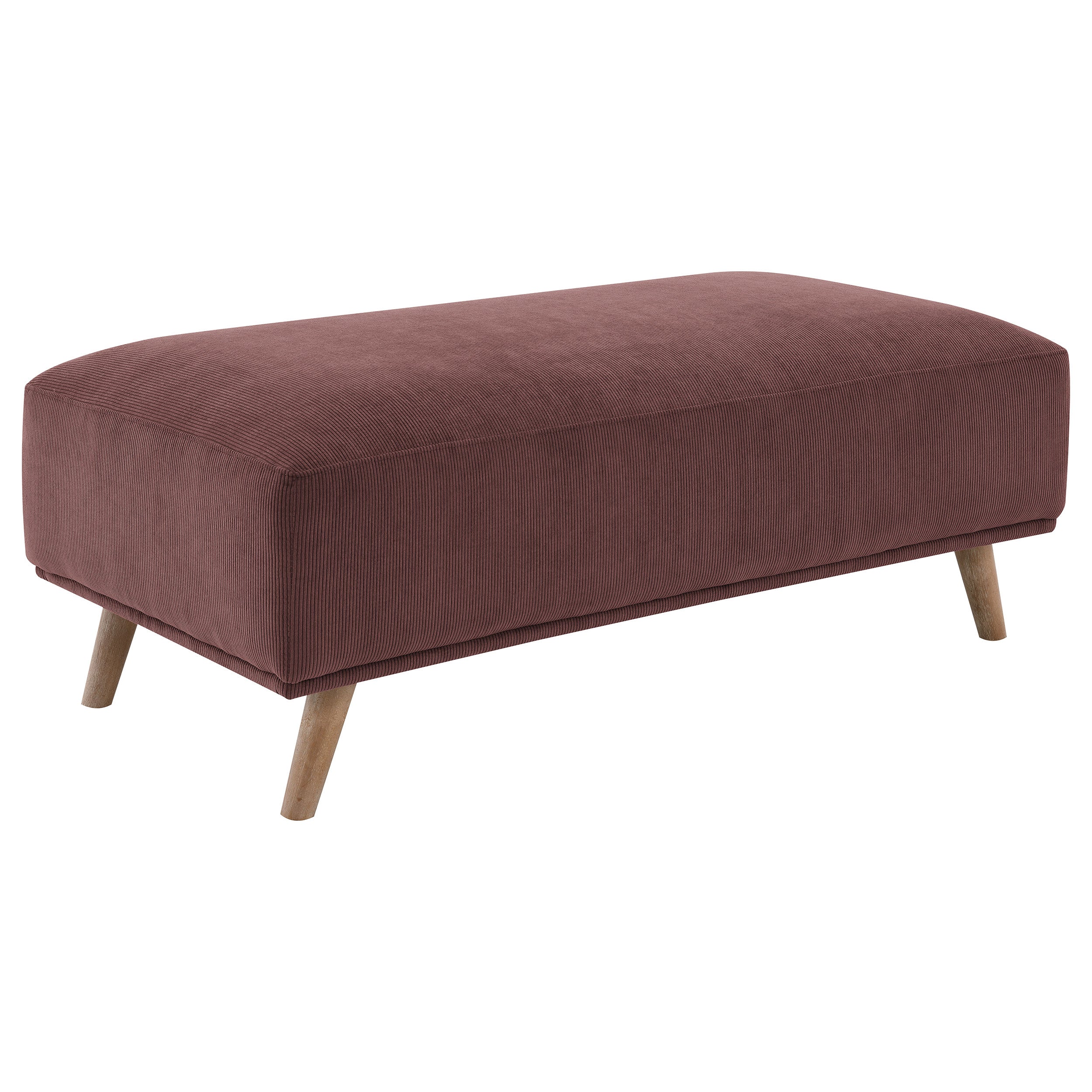 Best Furniture Outlet - Coaster - Elizabeth Corduroy Upholstered Ottoman Wine Red - 503959