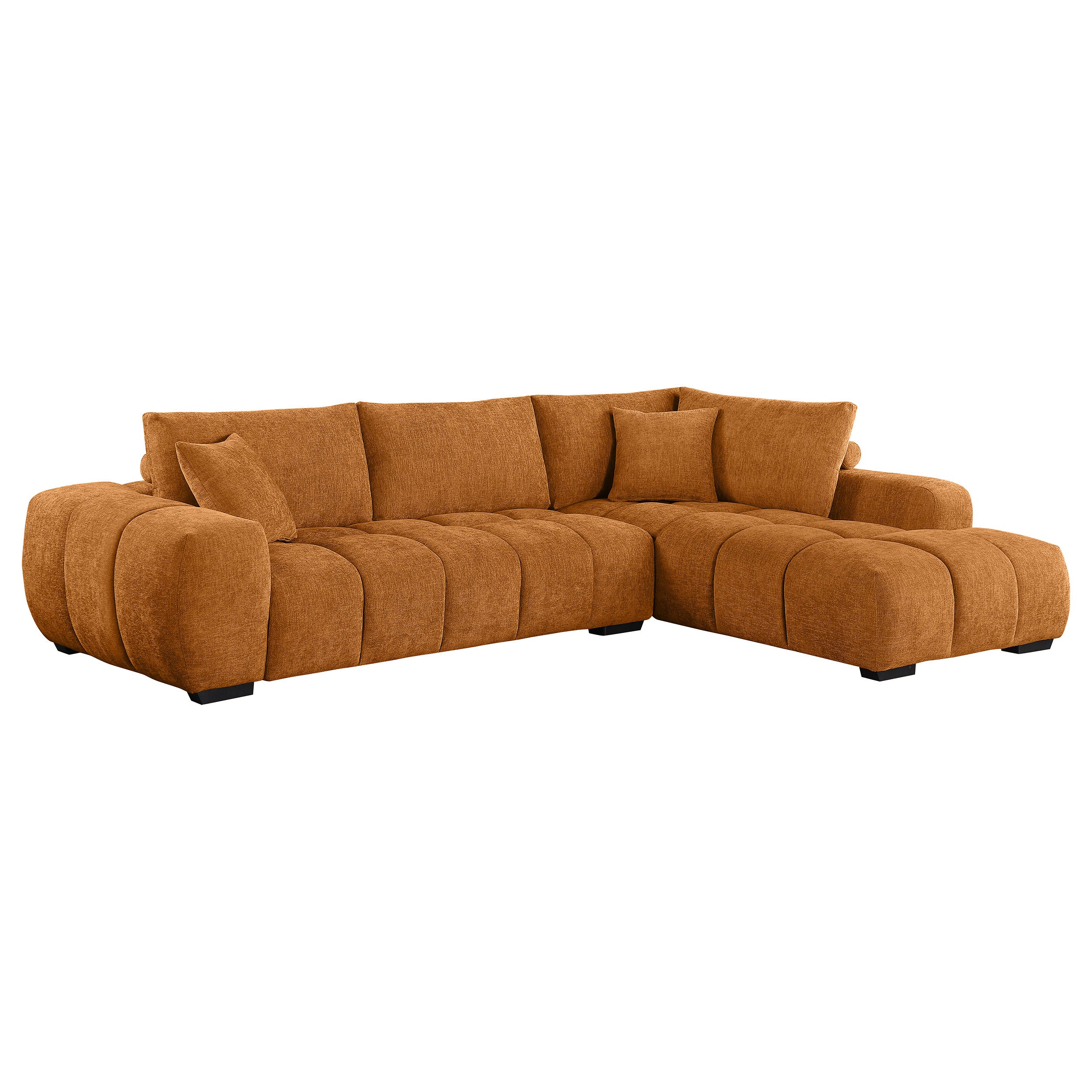 Best Furniture Outlet - Coaster - Camacho Upholstered Chaise Sectional Sofa Orange - 503975