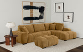 Best Furniture Outlet - Coaster - Camacho Upholstered Sectional Sofa with Ottoman Set Amber - 503985-SET