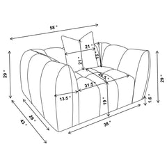Winchester Boucle Upholstered Chair and a Half Sand Pebble
