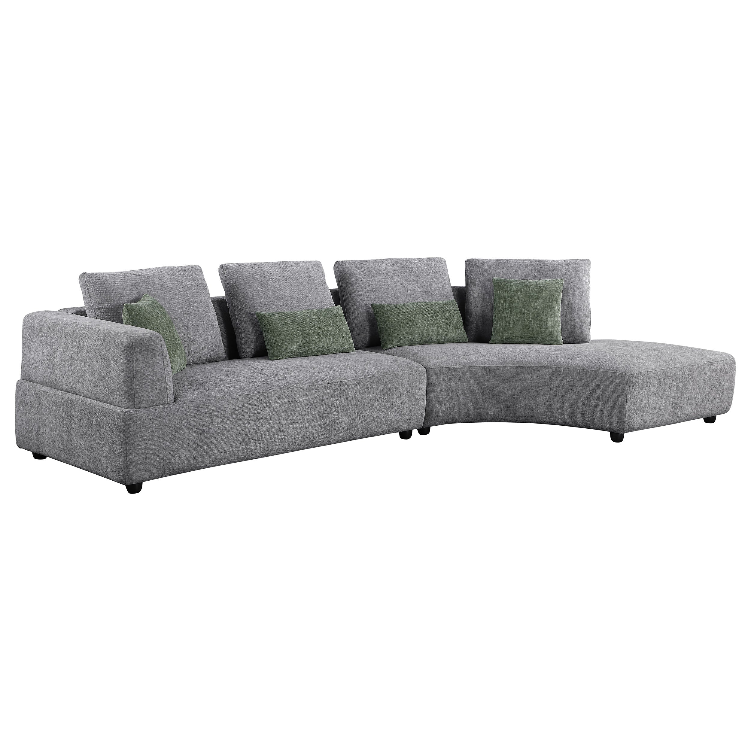 Best Furniture Outlet - Coaster - Toscano 134-inch Upholstered Sectional Sofa Grey - 504075