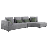 Best Furniture Outlet - Coaster - Toscano 134-inch Upholstered Sectional Sofa Grey - 504075