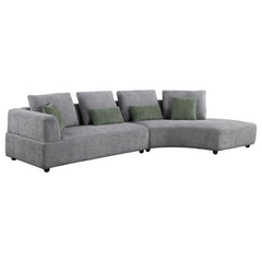 Best Furniture Outlet - Coaster - Toscano 134-inch Upholstered Sectional Sofa Grey - 504075