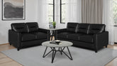 Best Furniture Outlet - Coaster - Scotland 2-piece Faux Leather Upholstered Sofa Set Black - 504664-S2