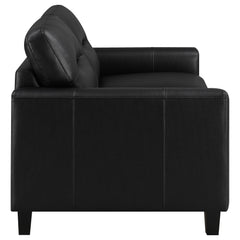Scotland 2-piece Faux Leather Upholstered Sofa Set Black