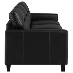 Scotland 3-piece Faux Leather Upholstered Sofa Set Black