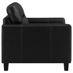 Scotland 3-piece Faux Leather Upholstered Sofa Set Black