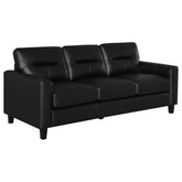 Best Furniture Outlet - Coaster - Scotland Faux Leather Upholstered Track Arm Sofa Black - 504664