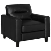 Best Furniture Outlet - Coaster - Scotland Faux Leather Upholstered Track Arm Chair Black - 504666