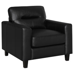 Best Furniture Outlet - Coaster - Scotland Faux Leather Upholstered Track Arm Chair Black - 504666