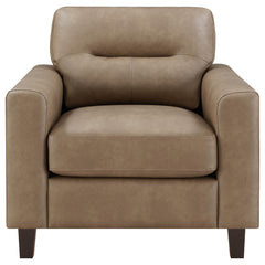 Scotland 3-piece Faux Leather Upholstered Sofa Set Brown
