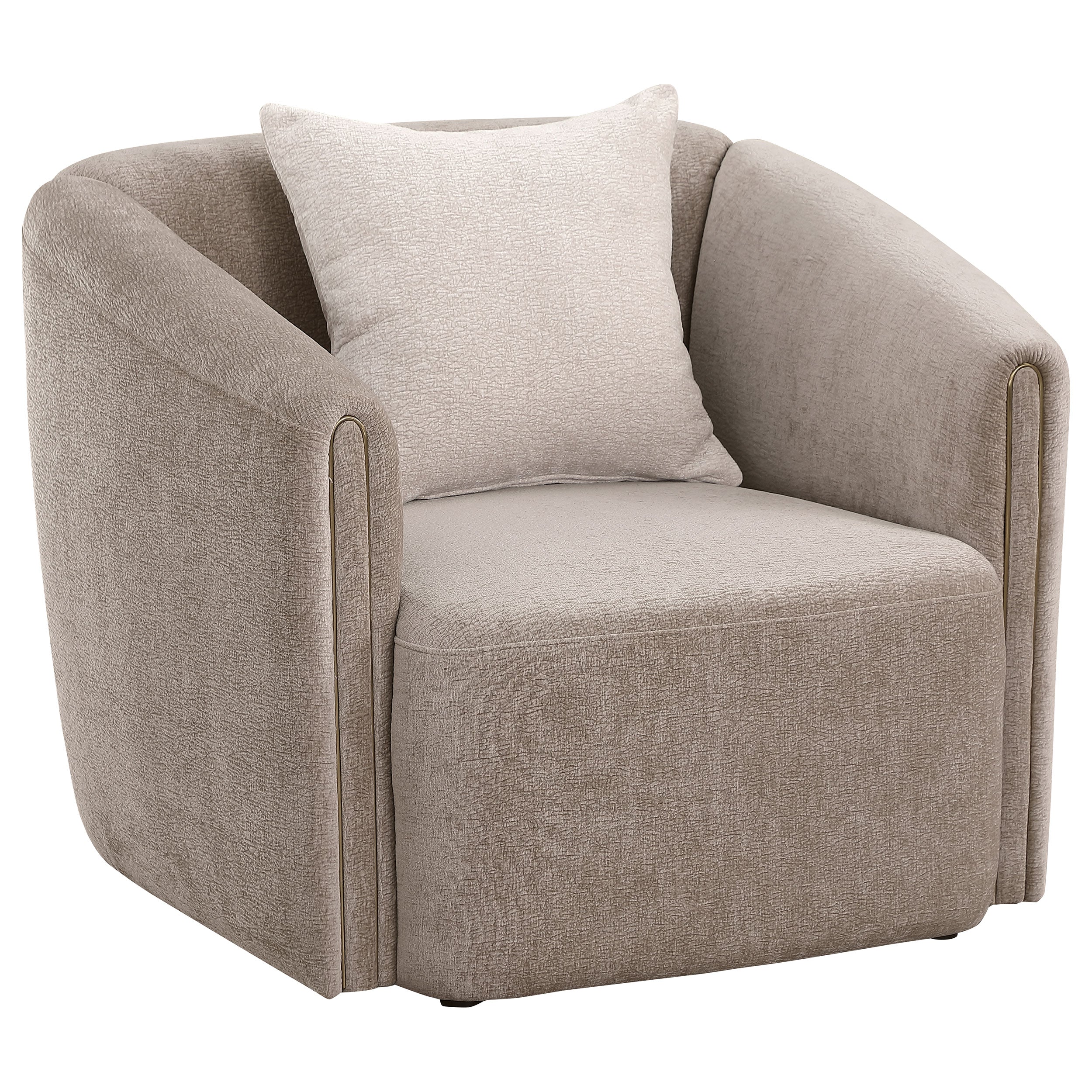 Best Furniture Outlet - Coaster - Townsend Chenille Upholstered Rolled Arm Chair Latte - 504756