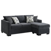 Best Furniture Outlet - Coaster - Storey Upholstered Sleeper Sectional Chaise Sofa Dark Grey - 504777