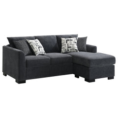 Best Furniture Outlet - Coaster - Storey Upholstered Sleeper Sectional Chaise Sofa Dark Grey - 504777