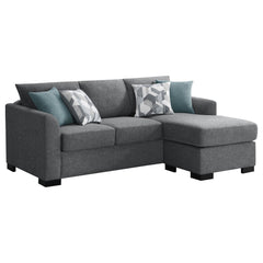 Best Furniture Outlet - Coaster - Storey Upholstered Sleeper Sectional Chaise Sofa Grey - 504779
