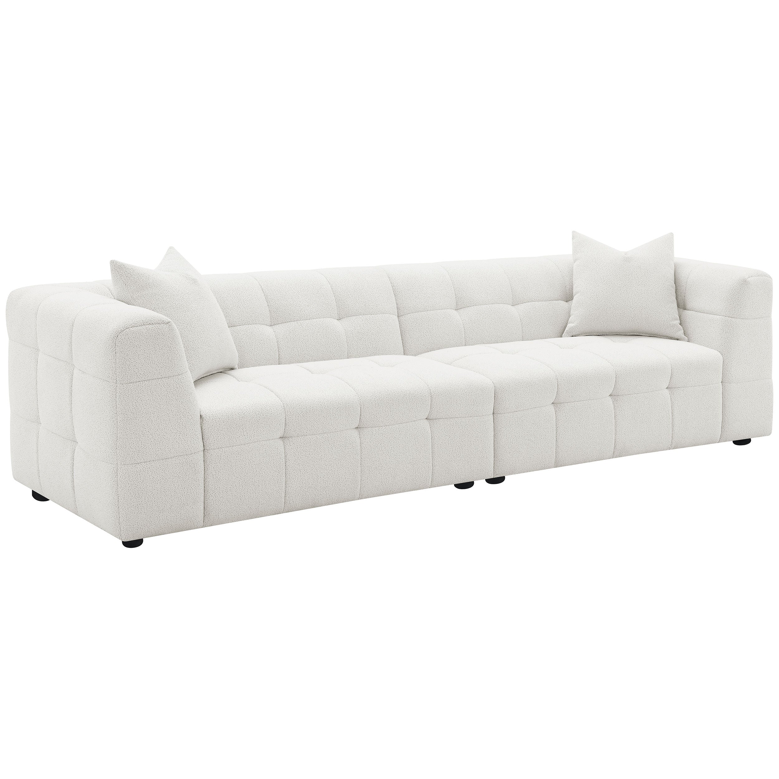 Best Furniture Outlet - Coaster - Everly Boucle Upholstered Extra Long Sofa Off White - 504850