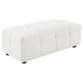 Best Furniture Outlet - Coaster - Everly Boucle Upholstered Rectangular Ottoman Off White - 504854