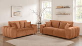 Best Furniture Outlet - Coaster - Burnett 2-piece Chenille Upholstered Sofa Set Burnt Orange - 504951-S2