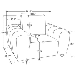 Burnett 4-piece Chenille Upholstered Sofa Set Burnt Orange