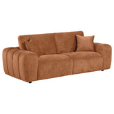 Best Furniture Outlet - Coaster - Burnett Chenille Upholstered Wide Arm Sofa Burnt Orange - 504951