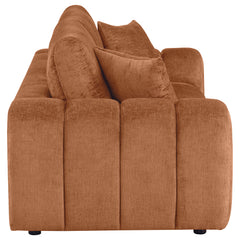 Burnett Chenille Upholstered Wide Arm Sofa Burnt Orange