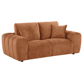 Best Furniture Outlet - Coaster - Burnett Chenille Upholstered Wide Arm Loveseat Burnt Orange - 504952