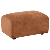 Best Furniture Outlet - Coaster - Burnett Chenille Upholstered Ottoman Burnt Orange - 504954