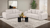 Best Furniture Outlet - Coaster - Burnett 2-piece Chenille Upholstered Sofa Set Ivory - 504955-S2
