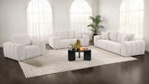 Best Furniture Outlet - Coaster - Burnett 3-piece Chenille Upholstered Sofa Set Ivory - 504955-S3