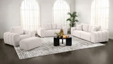 Best Furniture Outlet - Coaster - Burnett 4-piece Chenille Upholstered Sofa Set Ivory - 504955-S4