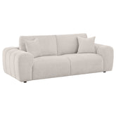 Best Furniture Outlet - Coaster - Burnett Chenille Upholstered Wide Arm Sofa Ivory - 504955