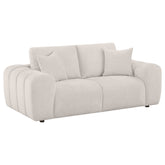 Best Furniture Outlet - Coaster - Burnett Chenille Upholstered Wide Arm Loveseat Ivory - 504956