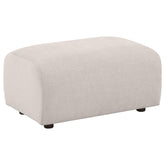 Best Furniture Outlet - Coaster - Burnett Chenille Upholstered Ottoman Ivory - 504958