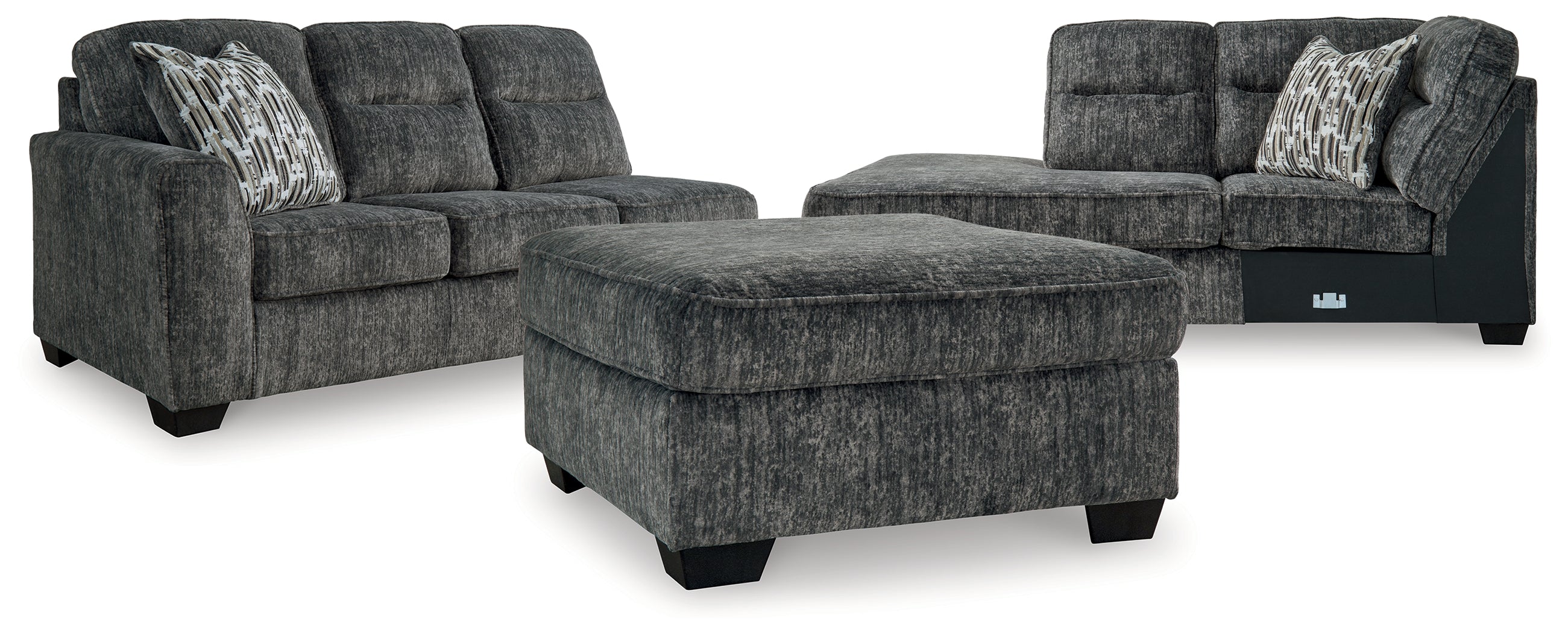 Best Furniture Outlet - Ashley Furniture - Lonoke 2-Piece Sectional and Ottoman - 2-Piece Sectional and Ottoman - 50504U5
