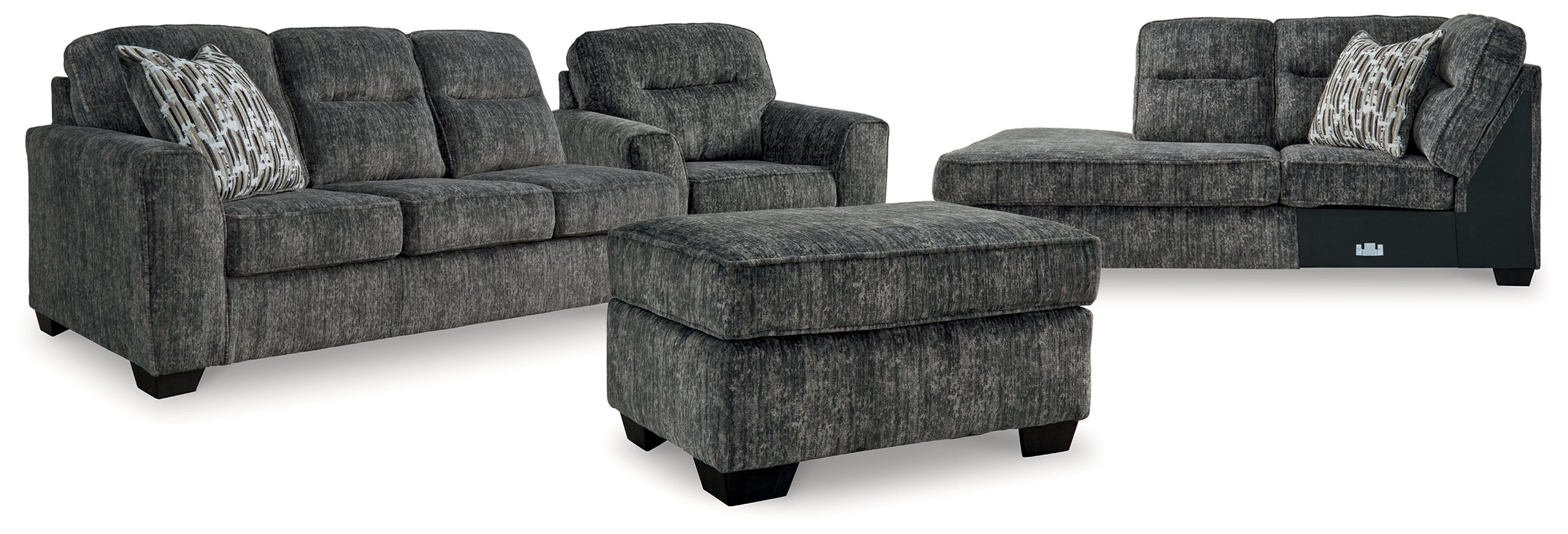 Best Furniture Outlet - Ashley Furniture - Lonoke 2-Piece Sectional, Oversized Chair and Ottoman - 2-Piece Sectional, Oversized Chair and Ottoman - 50504U6