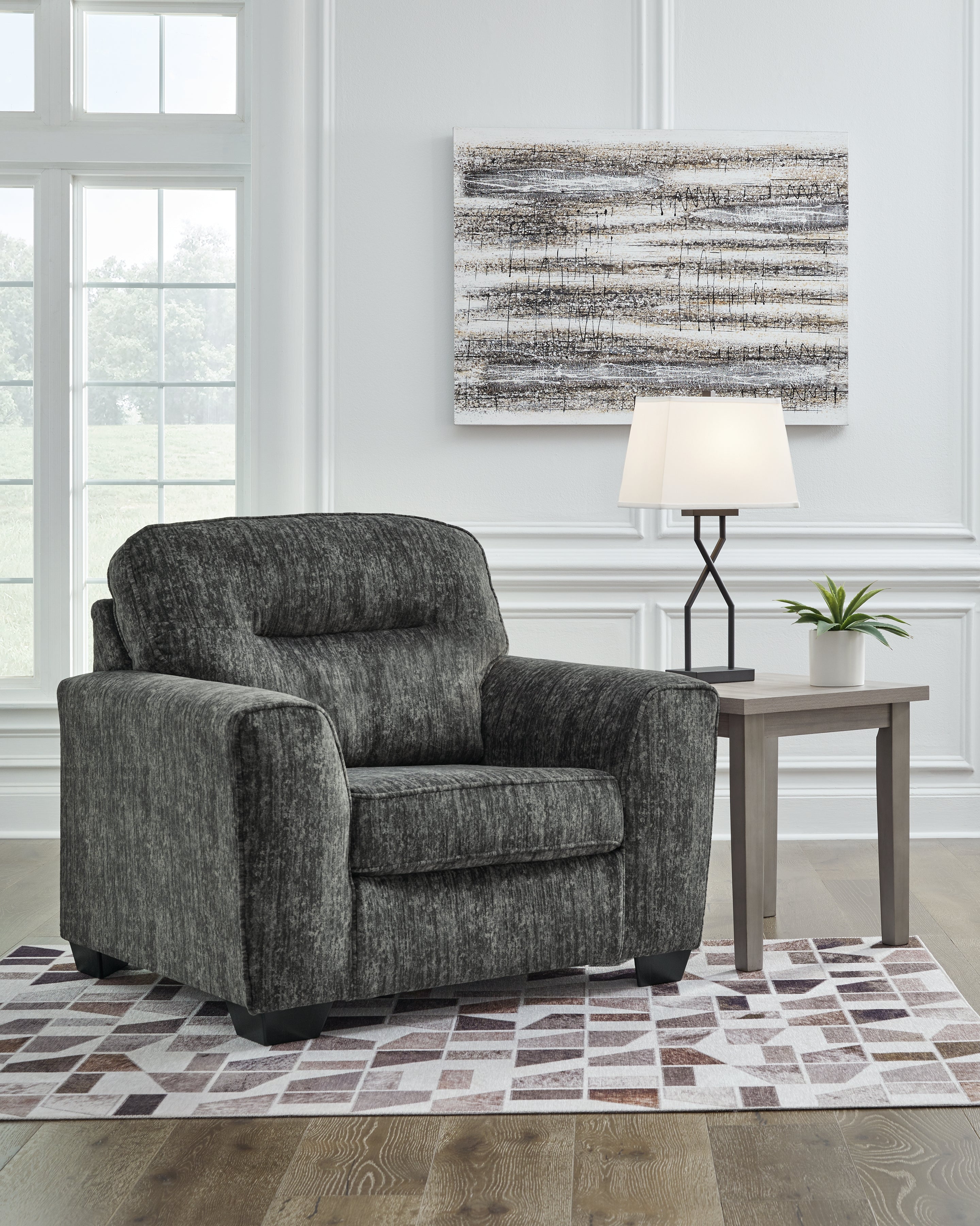 Best Furniture Outlet - Ashley Furniture - Lonoke Living Room - Chair and a Half / Gunmetal - 5050423